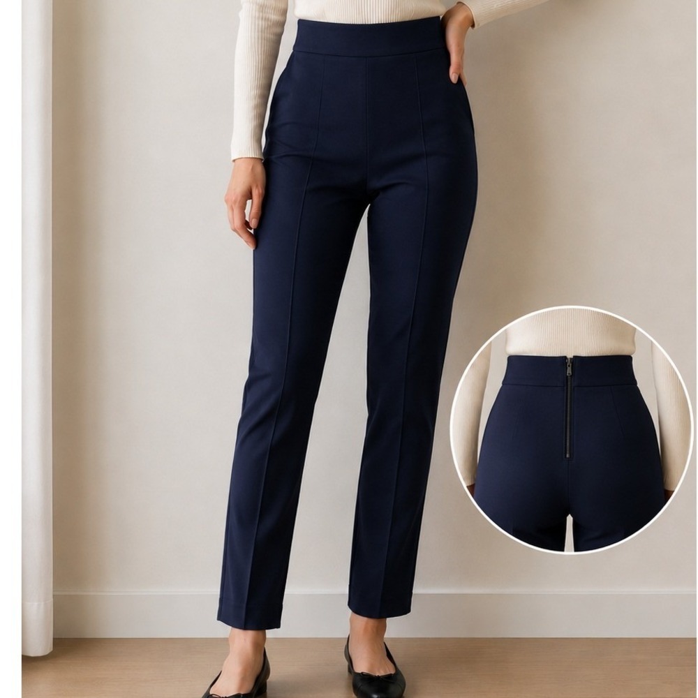 NWT Ann Taylor Petite XS Blue Slim Ankle Pants Career Office Stretch‎ Trousers